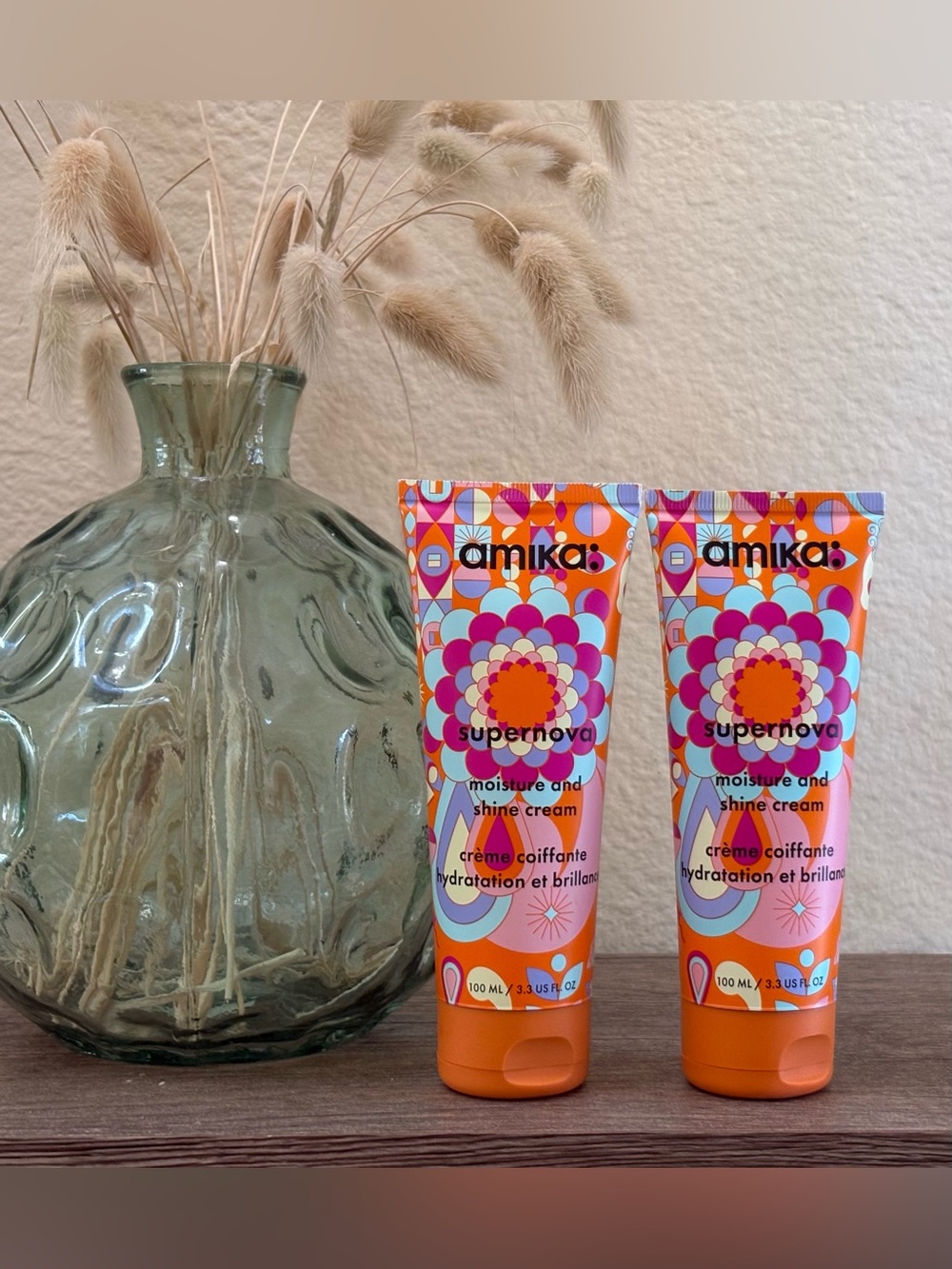 2 Pack of Amika Supernova Moisture and Shine Cream 3.3 Fl Oz